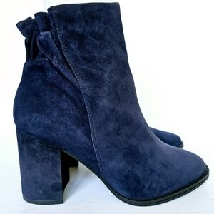 NEW Arturo Chiang Rakel Blue Suede Zip High heel Ankle Boots Womens Sz 9.5 Sh932